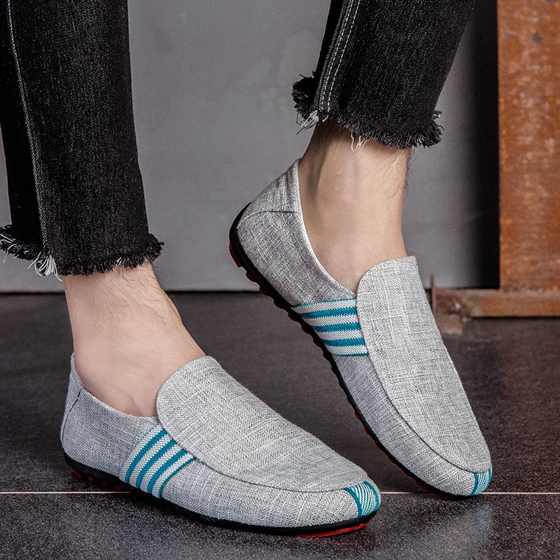 

2018 Summer lazy set of feet driving men's shoes casual peas shoes canvas shoes single for male