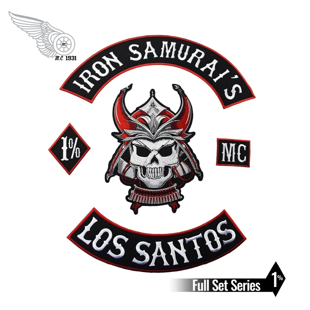 Железный самурайский Los Santos мотоцикл патч для куртки полная спина вышивка на заказ рубашка наклейки