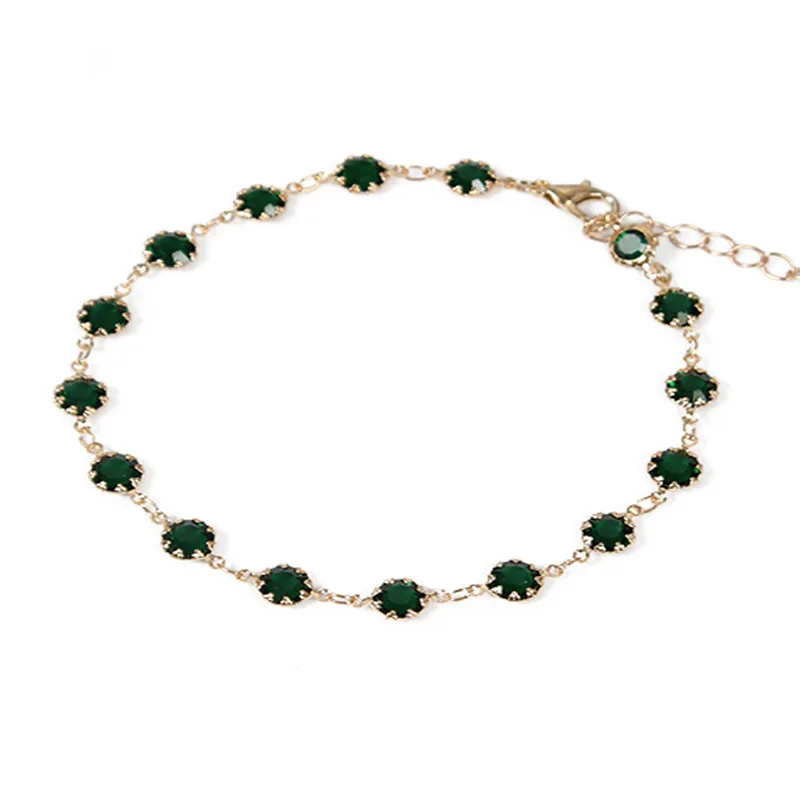 

Fashion Exquiste Inlaid Crystal Footchain Anklets Bohemian Jewelry Trendy Simple Adjustable Anklet Bracelet for Women