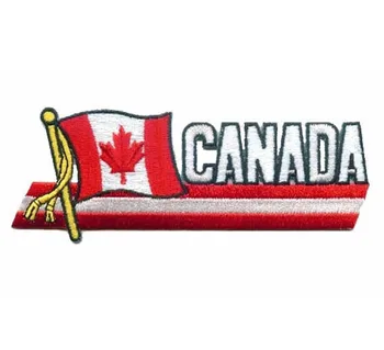 

Embroidered Canada Emblem Made by Twill with Heat Cut and Iron On Backing Accept Custom and MOQ50pcs free shipping