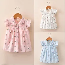 Girls Clothes 2019 New Casual Cotton Short Sleeve Floral Collared School Girls Blouse Fashion Cute Girls Blouses Shirts new dew shoulder design clothes the horn sleeve beautiful stripe girls blouses