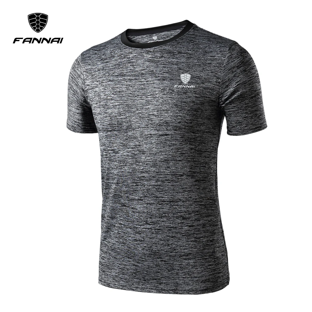 

2019 FANNAI New Rush Sport Shirt Men Reflective Short Sleeve Running Shirts Rashgard Male Gym Fitness Quick Dry Men's Sportswear
