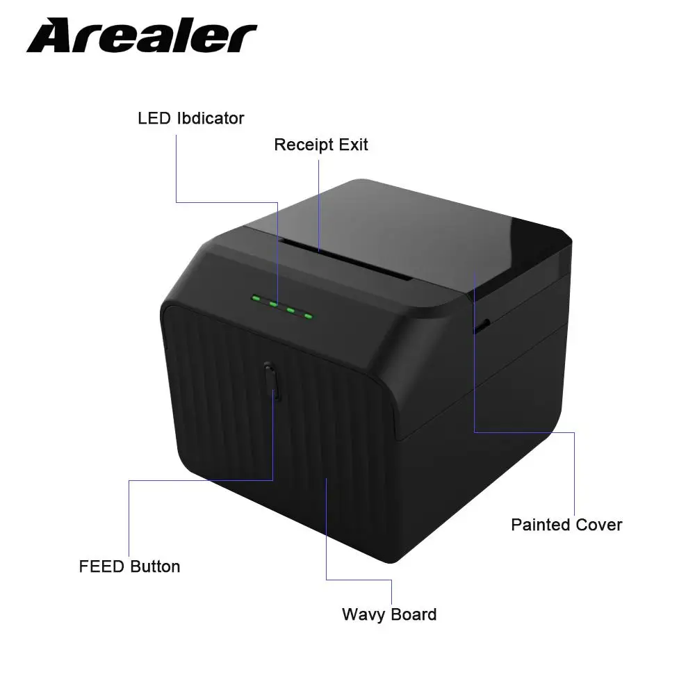 Arealer USB принтер высокого качества термопринтер чековый принтер билетов 58 мм ЕС США Великобритания штекер