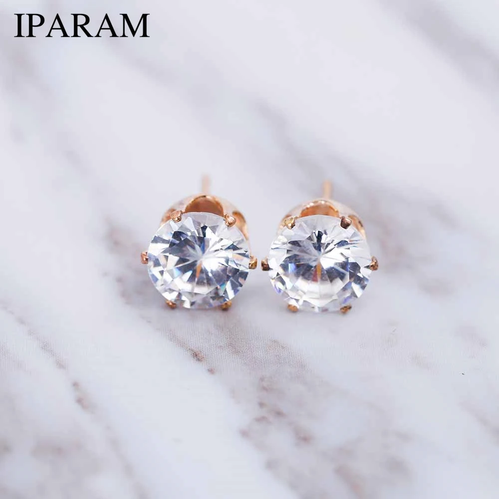

IPARAM 2018 luxury jewelry brand Crystal Jewelry earrings for women good for women stud earrings for gift girl