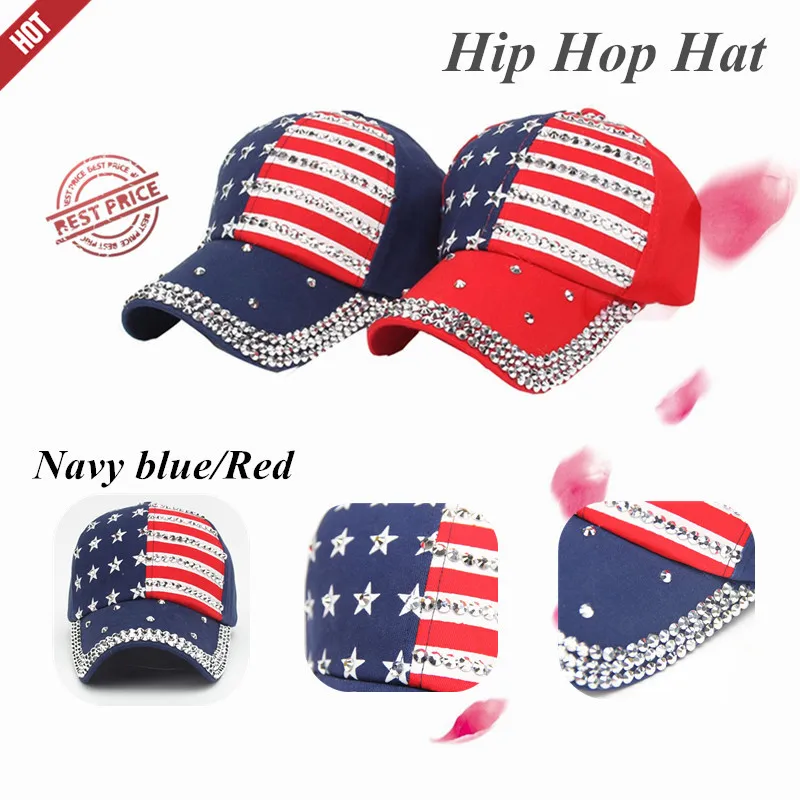 Для женщин мужчин Американский Флаг Бейсбол кепки Snapback Хип Хоп плоская шляпа 3,08