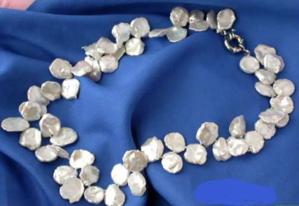 

AAA 17.5" 12-14MM FOLIAGE WHITE KESHI REBORN PEARL NECKLACE a(5.18)