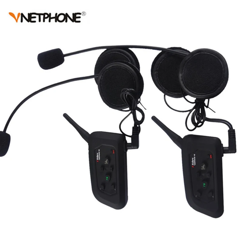 2PCS 1200M 4 Riders Same Time talking Bluetooth Motorcycle Intercom Headphone V4 BT Interphone Helmet Headset Communicator Moto