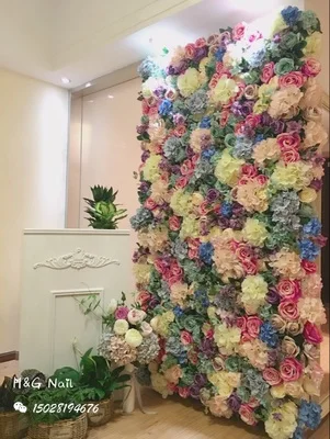 6.5ft x 6.5ft высокое качество очень плотная искусственная Шелковая Роза украшение для свадьбы цветок стена роскошный цветок фон свадебный реквизит