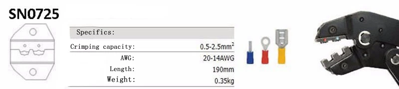 SN0725 штамповочные наборы Мини Европейский стиль для обжима SN плоскогубцы серии ручной обжимной инструмент и для SN-0725 обжимной инструмент 0,5-мм2 челюсти