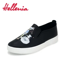 Hellenia 2018 Women Casual Shoes Synthetic Flats Size 36-40 new arrival fashion shoes women sneakers comfortable shoe black
