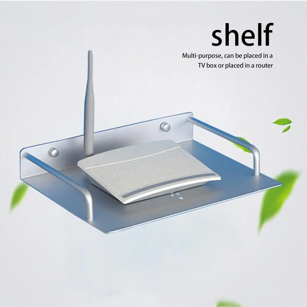 

Wall Mount Storage Mount Bracket Space Aluminum Stand Free Punching Tray Storage Hardware Rack For TV Box Router Article Shelf