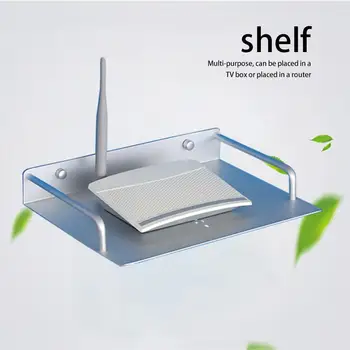 

Wall Mount Storage Mount Bracket Space Aluminum Stand Free Punching Tray Storage Hardware Rack For TV Box Router Article Shelf