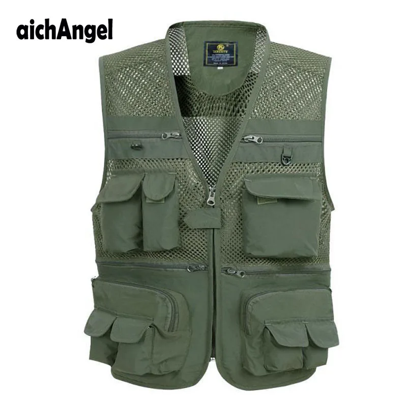 

Summer US Fisherman Vest Jacket Director Photographers Brand Casual Tactical Vest Waistcoat Breathable Multi Pocket Style Vest