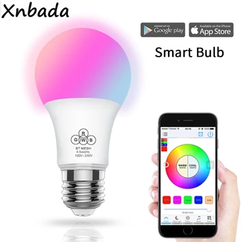 

Bluetooth 4.5W RGBW Led Bulb BT Mesh Net Group Smart Led Light Color Change Dimmable By IOS / Android APP AC100-240V