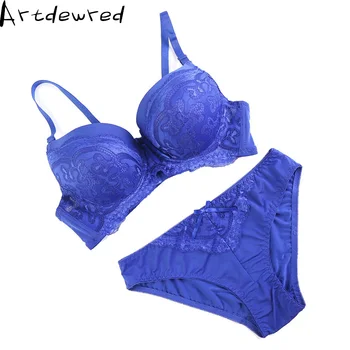

New Sexy Lace Bra Brief Sets Floral 80 85 90 95 100 ABC Lace Embroidery Women Bra set Push Up Underwear Panty Set