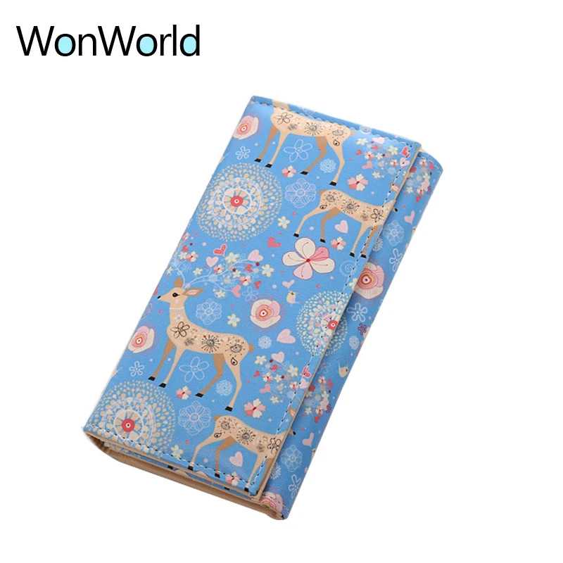 Beste Wonworld Fashion printing Geld tas vrouwen portefeuilles en portemonnees Lange dame Reizen kaarthouder portemonnee Clutch portemonnee Rits Poucht