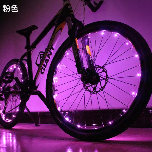 Best Colorful bicycle Motorcycle Bike Tyre Tire Wheel Lights 20 LED Flash Spoke Light Lamp Outdoor Cycling Lights SA-8 13