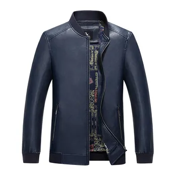 

Leather Jacket Men Design Stand Collar Male Casual Motorcycle Leather Jacket Mens Fashion Veste en cuir genuine jackets jaqueta