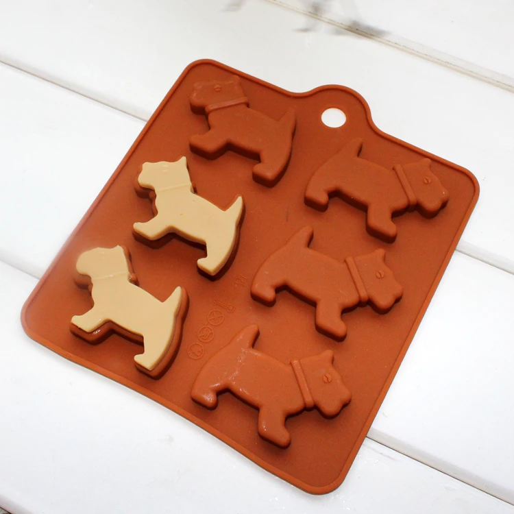 1 piece Lovely Dog Chocolate Mold Silicone Animal Handmade Soap Mold