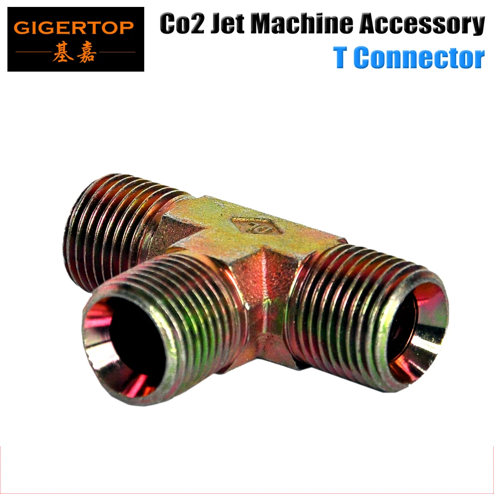 Co2 Jet Machine T Connector From Tip Top Two Way Splitter For Dmx Copper huismerk kopen in de aanbieding