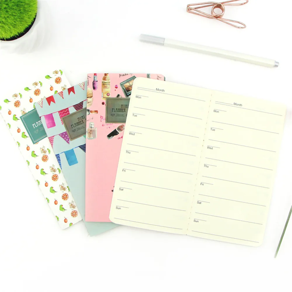 

24 Sheets Cactus Flamingo Cherry Planner Notebook Planner Agenda Organizer Diary Cute Stationary Office School Kids Supplies