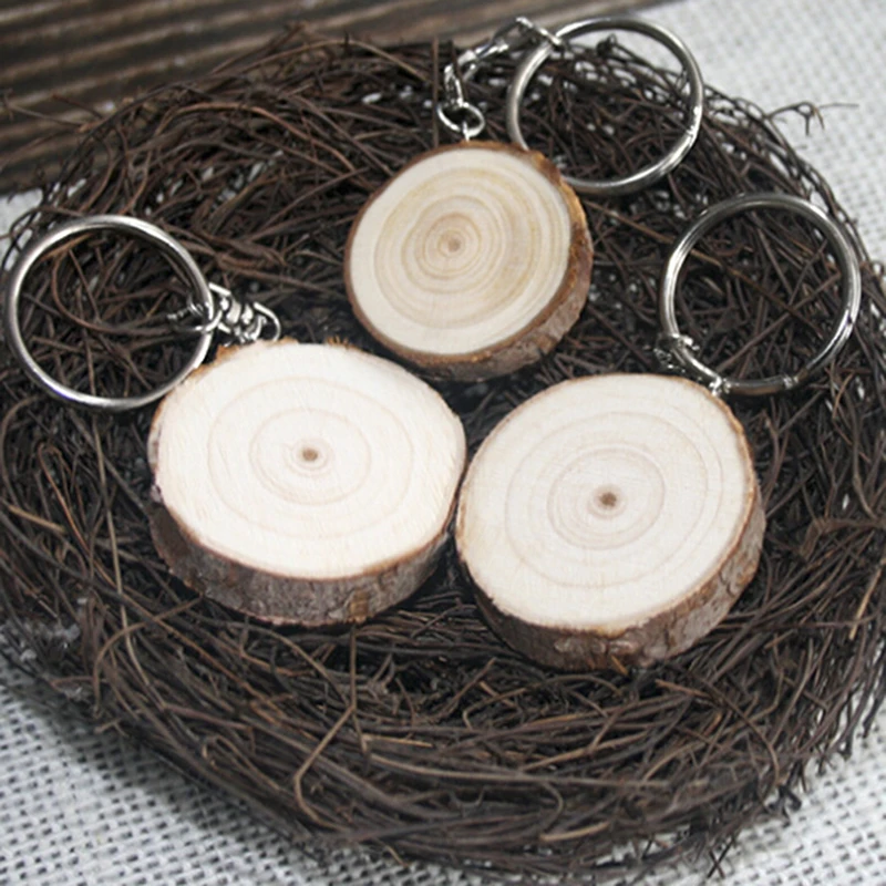 

Diy Unisex Woman Men Wood Keychains Retro Vintage Key Chains Car Key Rings Bag Charms