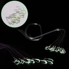 60 шт./упаковка светящийся рыболовный крючок с леской, завязанный вручную рыболовные крючки Lumo рыболовные снасти размер#12~#18