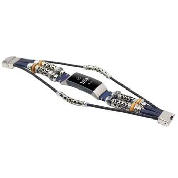 

Retro Genuine Leather Smart Watch Wristband Classic Style Bracelet With Stainless Steel Buckle Accessories For Fitbit Charge 3