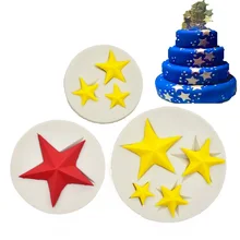 LINSBAYWU Silikon 3D Yıldız Kek Kalıp Çikolata Fondan Dekorasyon Pişirme Sugarcraft Kalıp