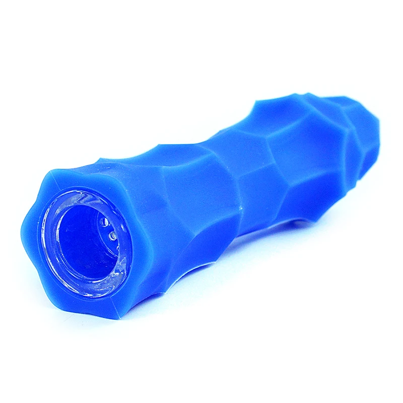 

Silicone Smoking Pipe with Glass Bowl Unbreakable Hand pipe for smoke Silicone Tobacco geometric pipe