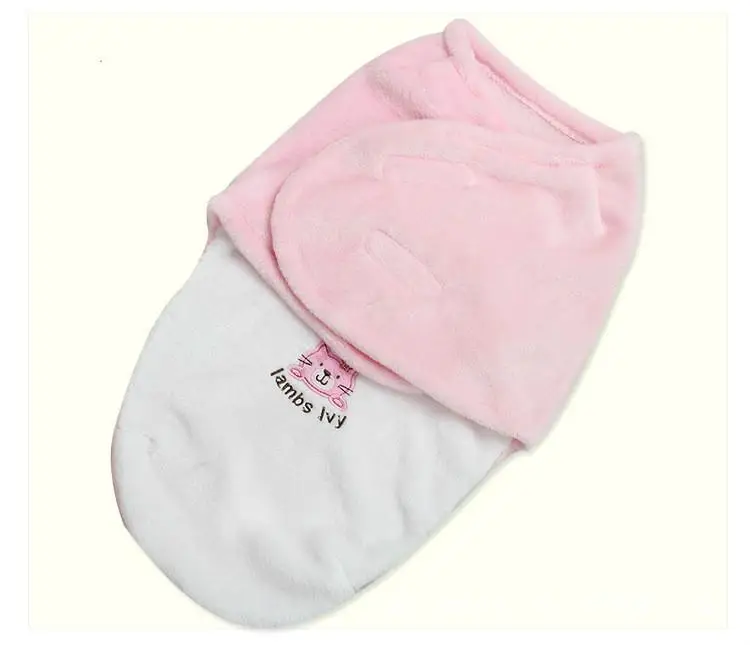 Bebe пеленки Swaddleme однотонная флисовая пеленка одеяло младенец новорожденный ребенок обертывание конверт пеленание Swaddleme спальный мешок - Цвет: Pink