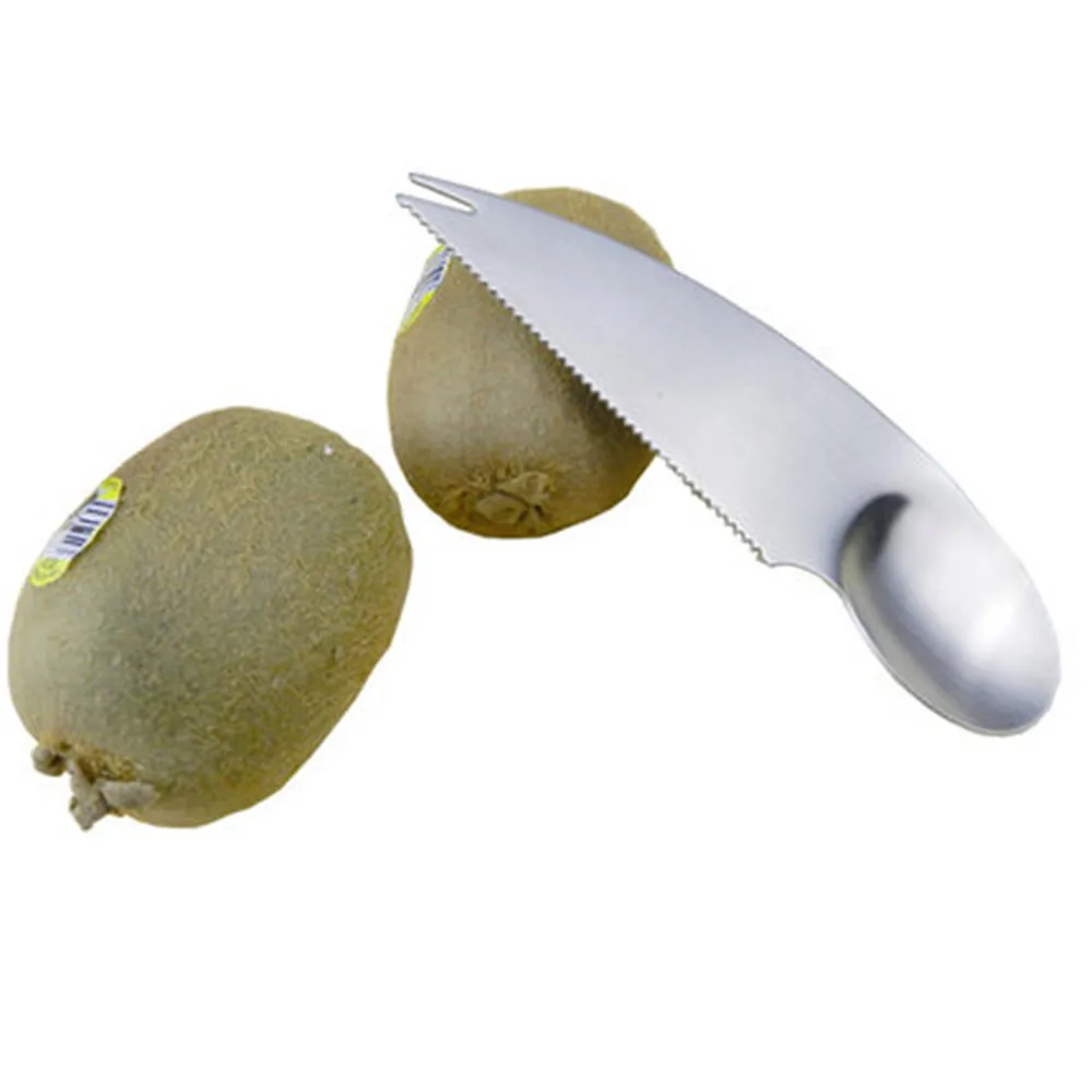 

2 In 1 Stainless Steel Kiwi Easy Peelers Cutter Knifes Fruit Pulp Spoon Kitchen