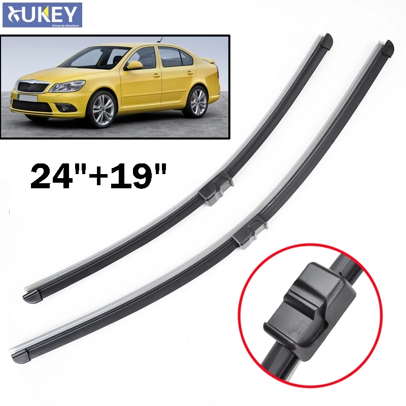 Xukey Front Windshield Wiper Blades For Skoda Octavia 24"&19" Fit Side