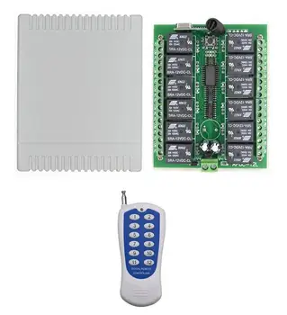 

DC12V 24V 12CH 10A RF Wireless Remote Control Switch System Transmitter+Receiver,315MHZ/433MHZ /LED lamp/ window/Garage Doors