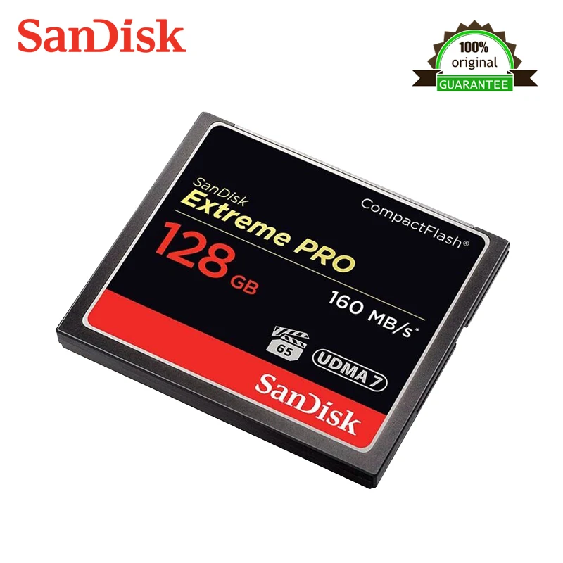 

Sandisk Extreme Pro Compactflash Memory CF Card 128G Upto 160MB/s Read Speed for rich 4K and Full HD video Official Verification