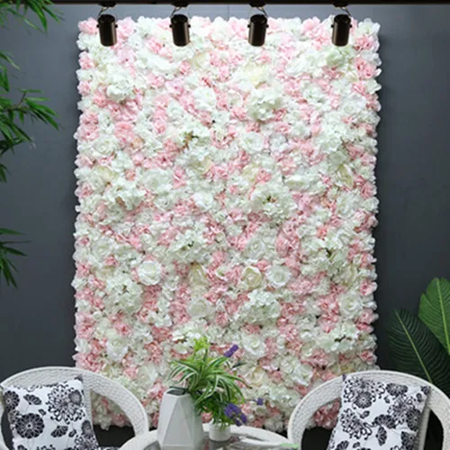 

60X40CM Flower Wall Silk Rose Tracery Wall Encryption Floral Background Artificial Flowers Wedding Party Xmas Backdrop Decor