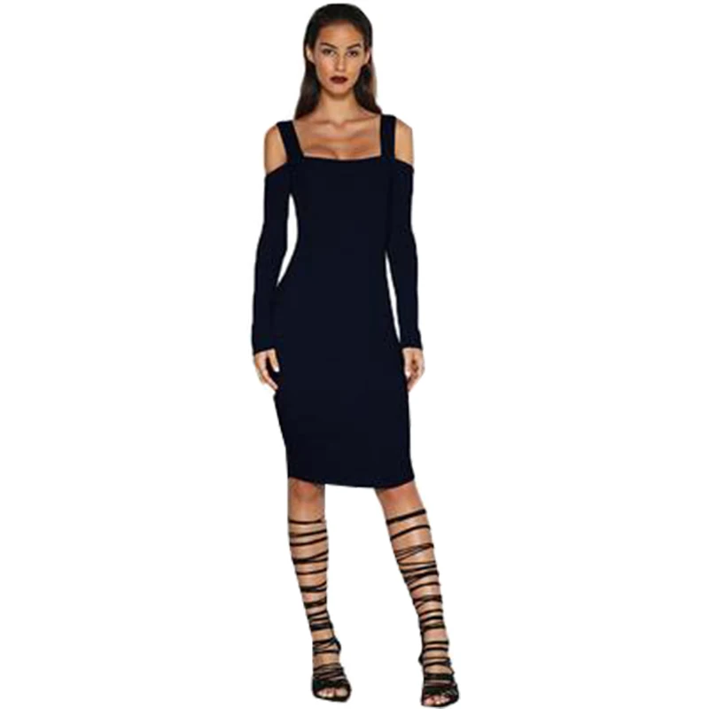 

2017 Europe America burst models halter dress autumn winter vestido Slim long dresses clothing vestidos LBD6019
