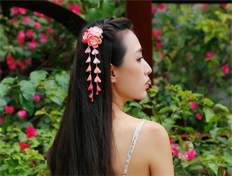 Традиционный японский стиль украшение для волос кисточки цветочное кимоно головной убор юката аксессуар головной убор ручной работы шпилька