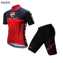Teleyi мужские Ropa Ciclismo короткий рукав Coolmax Велоспорт Джерси велотрусы костюм MTB велосипеда Джерси Шорты костюм цикла летние
