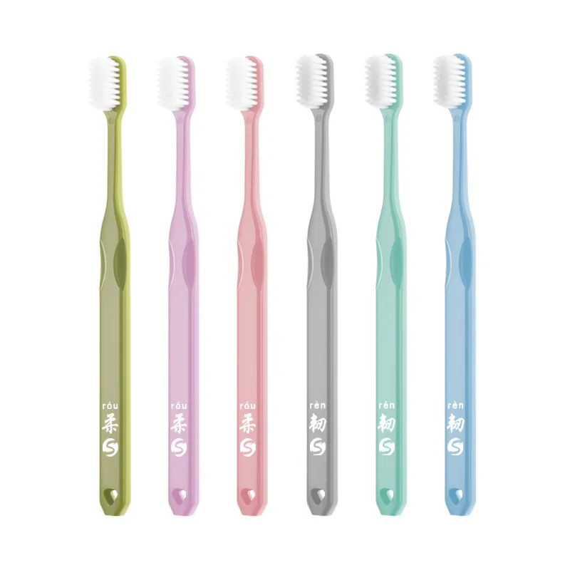 

1Pc Adult Toothbrush Soft-bristle Toothbrush Oral Hygiene Travel Toothbrush with Toothbrush Headgear 6 Color Options