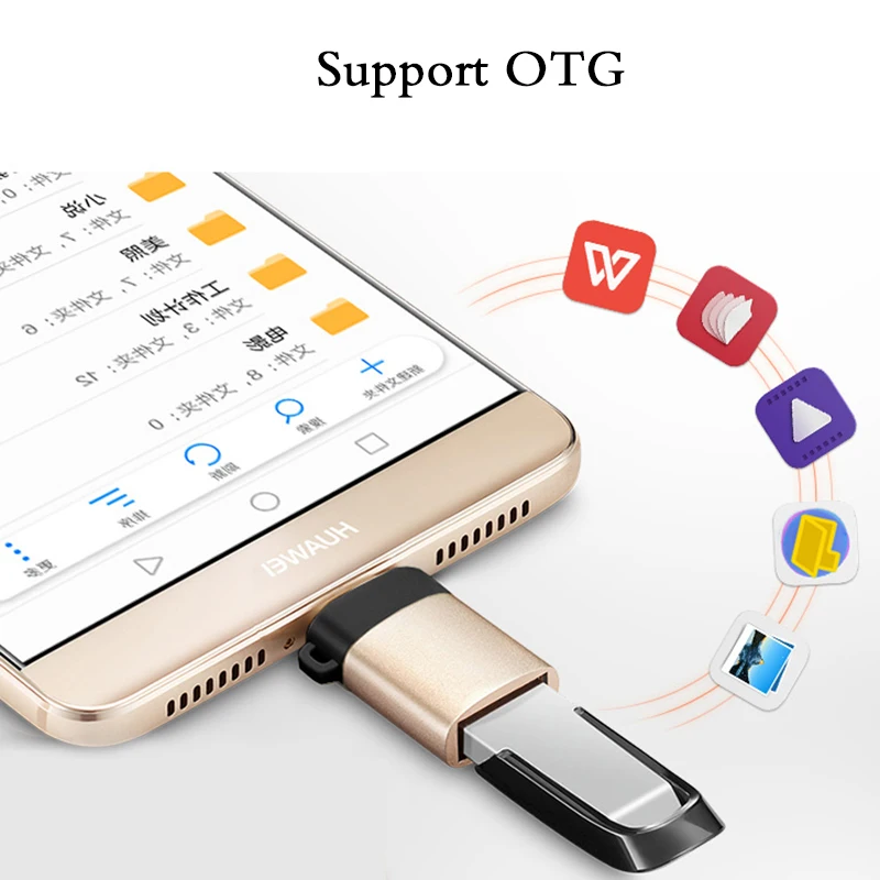 Тип C к USB 3,0 OTG кабель адаптер Тип C адаптер USB C конвертер для samsung Galaxy S9 huawei p20 MacBook USB OTG адаптер