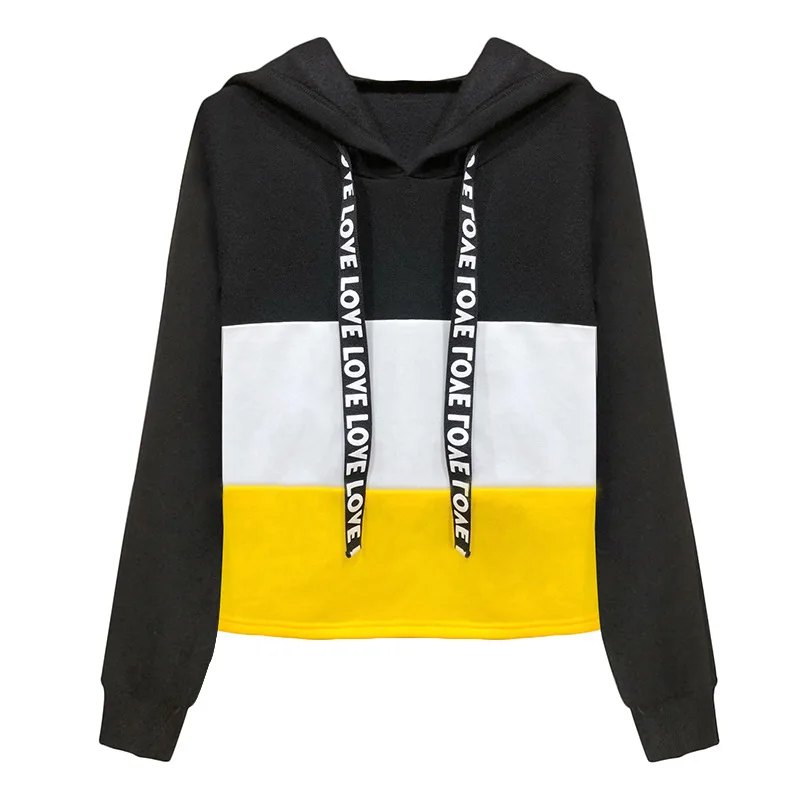 Модный пэчворк укороченный Топ с длинным рукавом кофта-топ Для женщин