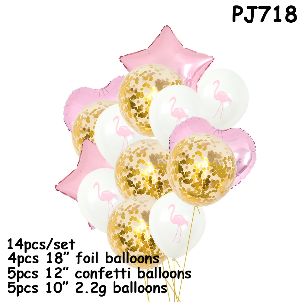 Wedding Balloons Flamingo Ballon Helium Balloon Birthday Party Decoration Gift Valentine Day Holiday Air Balls For Children 14pc - Цвет: PJ718