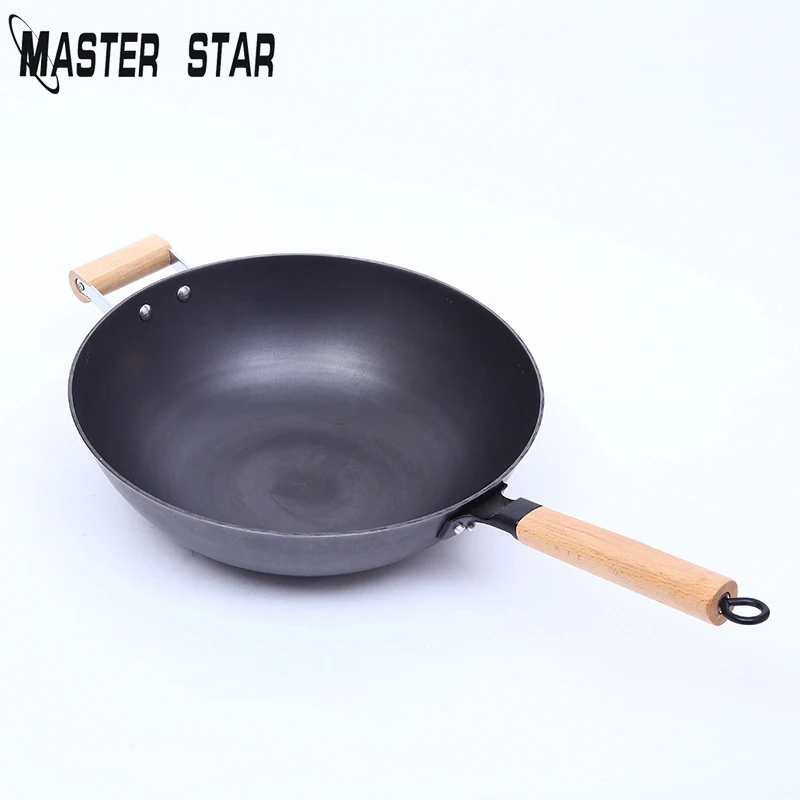 Master Star чугунный No Lampblack вок для кухни общего использования для газовой и индукционной плиты горшок - Цвет: Темно-серый