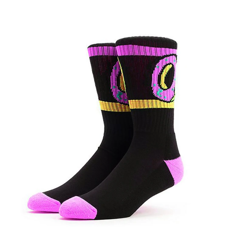 1 пара странно носки в футуристическом стиле пончик Графический Для мужчин Для женщин милые носки в горошек длинные хлопковые носки новинка полосатые носки скейтбордиста