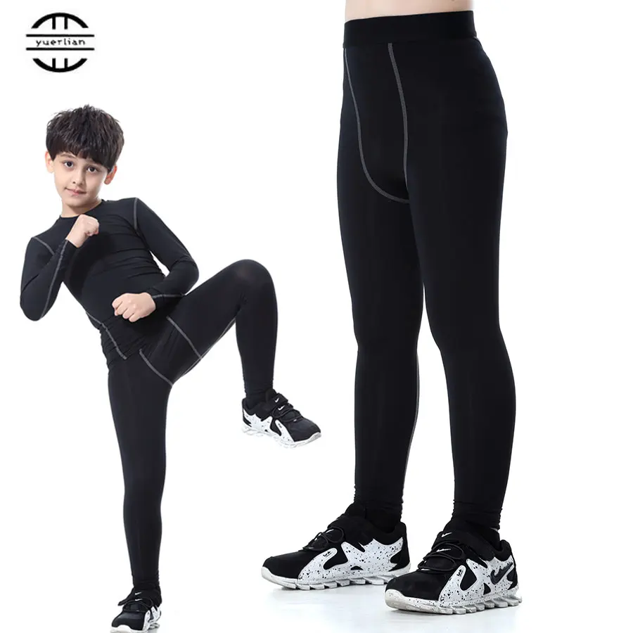 

Yuerlian Gym Leggings Sports Tight Fitness Kids Football Kits 2016/17 Sportswear Basketball Jersey Running Pants Boys And Girls