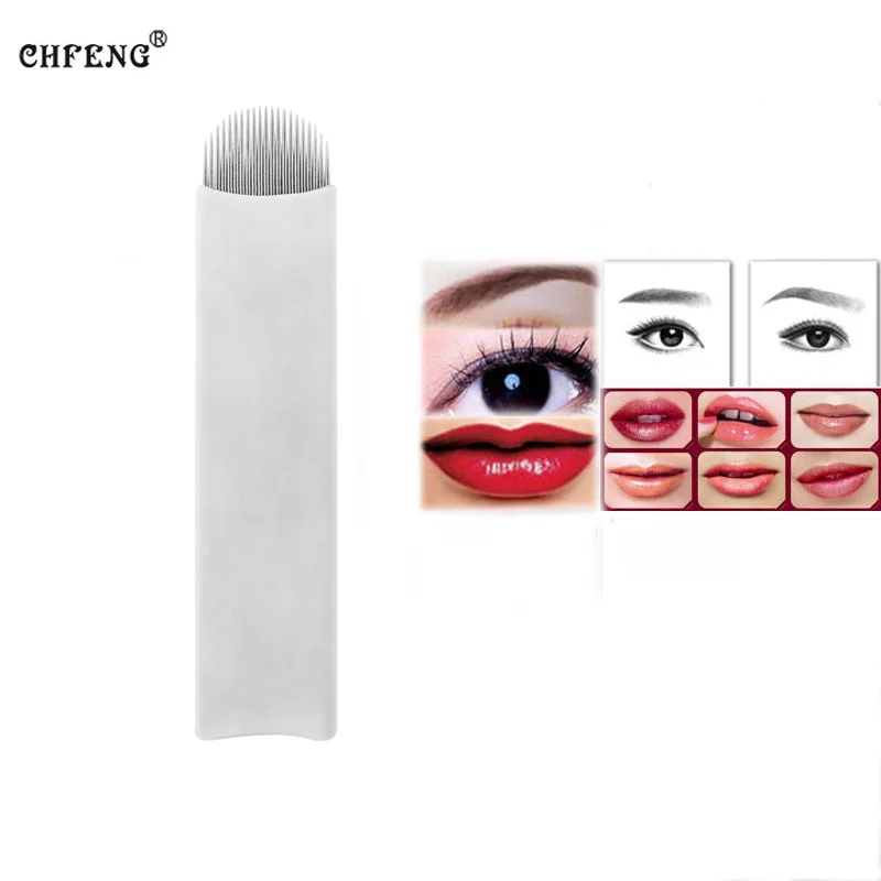 

Tattoo U Shape Needles 50Pcs 21U Makeup Blades Permanent Makeup Eyebrow Lip Microblading Tattoo Supply for Tattoo Manual Pen Ink