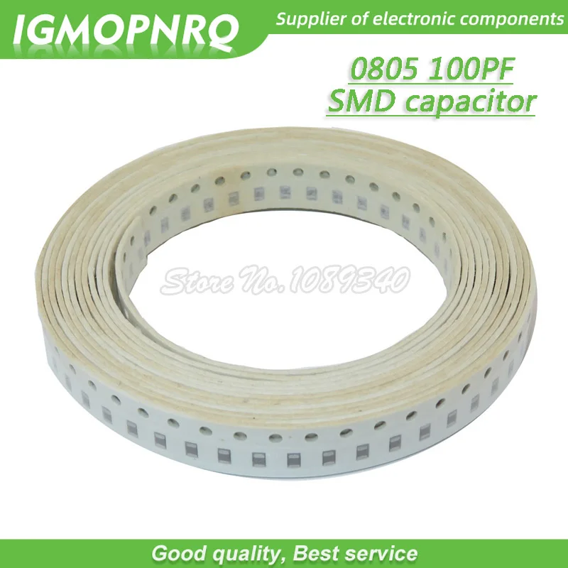 

100pcs 100PF 0805-100pf NPO Error 5% 50V 0805 100P 0.1NF SMD Thick Film Chip Multilayer Ceramic Capacitor