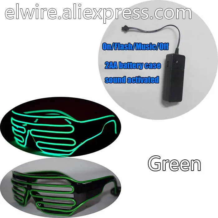 Круто! Синий Звук Активированный El провод свечение затвор свет тени очки EDM EDC Rave
