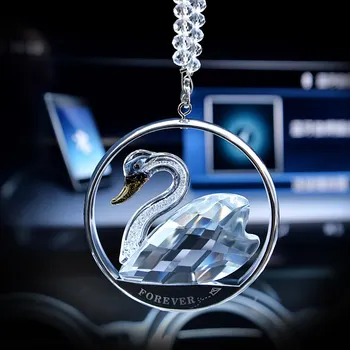 

Swan luxury Crystal Car Pendant auto creative design Decorations Hanging Ornaments Automobile Rear View Mirror Interior